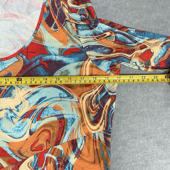 Colleen Lopez 3/4-Sleeve Knit Maxi Dress Women's XL Artsy Summer Beachy Vacation - Picture 6 of 11